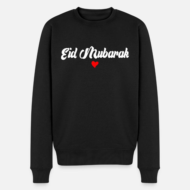 Islam Eid Mubarak - Männer Premium Bio Pullover - Schwarz