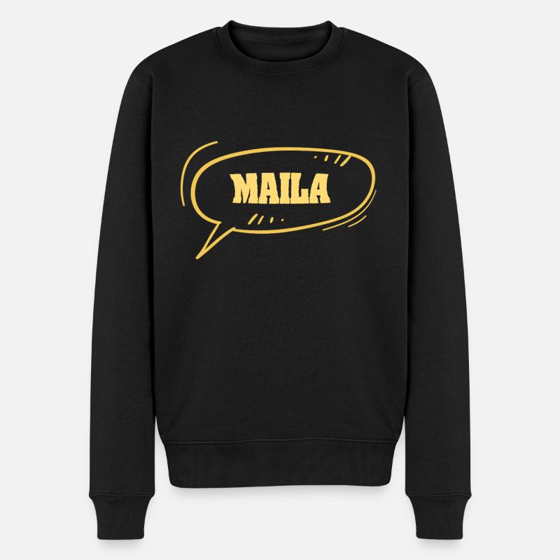 Vorname Maila - Männer Premium Bio Pullover - Schwarz