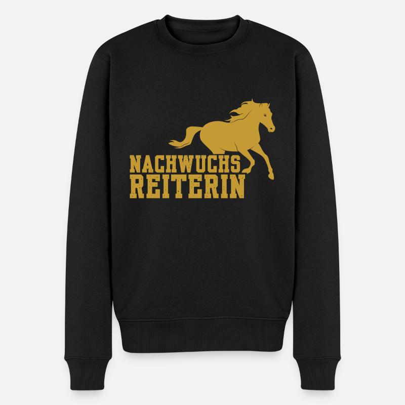 Pferdemädchen Spruch Geschenk Geschenkidee Hobby - Männer Premium Bio Pullover - Schwarz