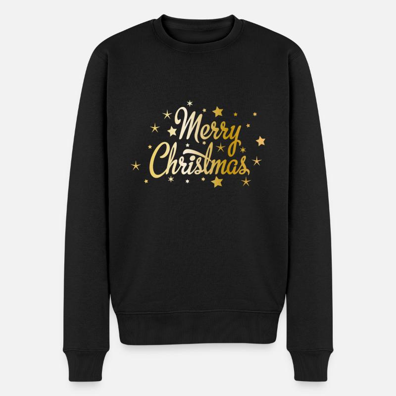 Frohe Weihnachten - Männer Premium Bio Pullover - Schwarz