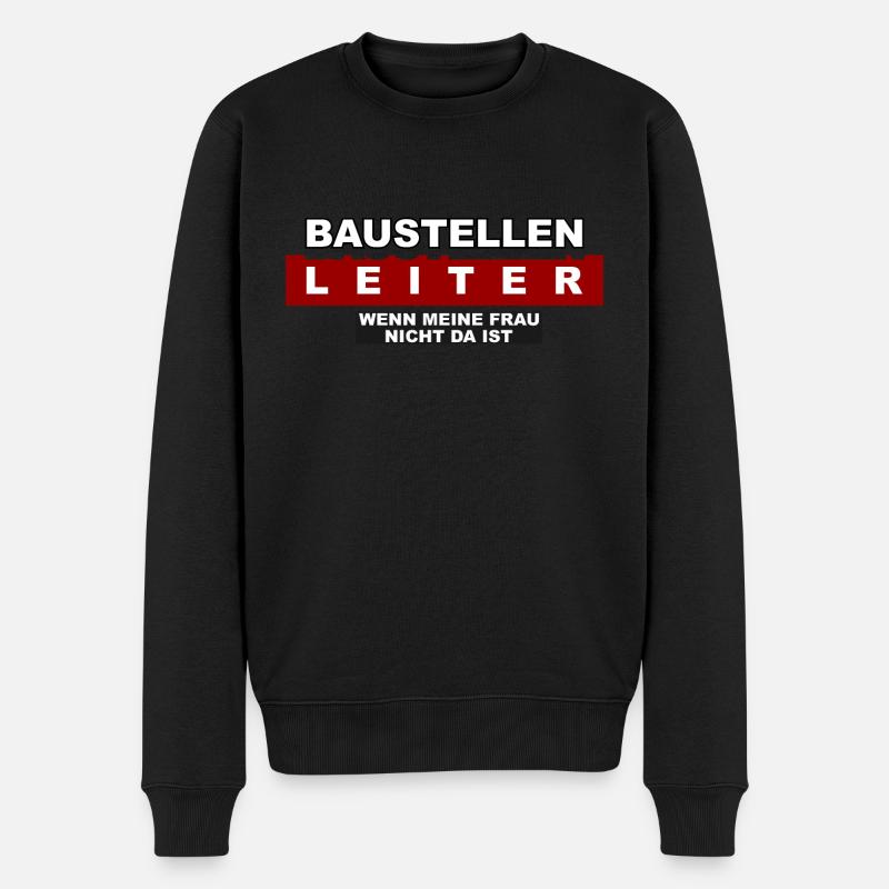 Baustellen Leiter - Männer Premium Bio Pullover - Schwarz