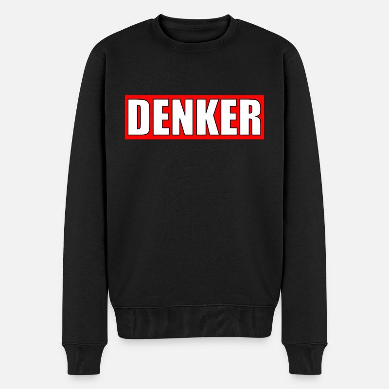 Denker - Männer Premium Bio Pullover - Schwarz
