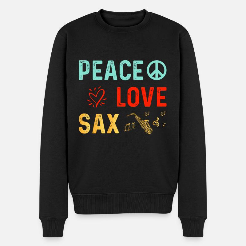 Saxophone Saxophon Idée cadeau - Pull Premium bio Homme - noir