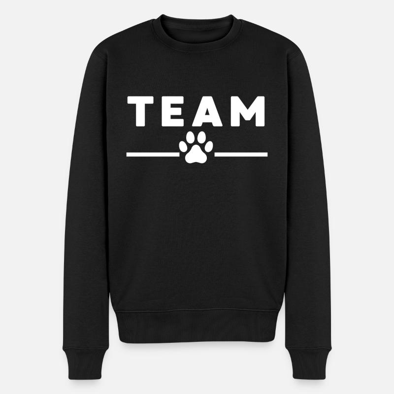 Team Hundepfote Hund Hunde Vierbeiner Hundeliebe - Männer Premium Bio Pullover - Schwarz