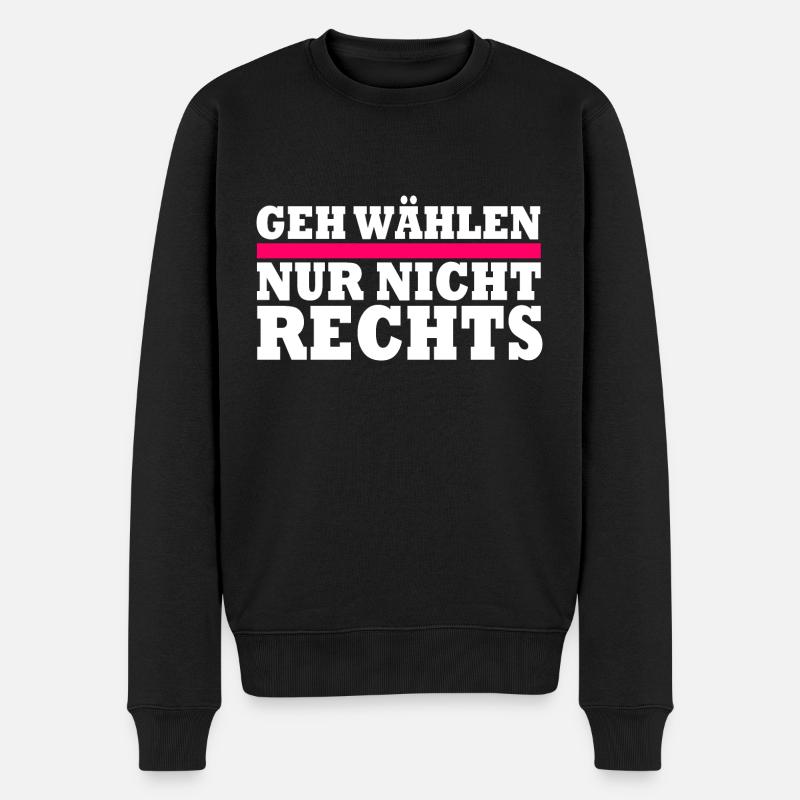 GEH WÄHLEN - Männer Premium Bio Pullover - Schwarz