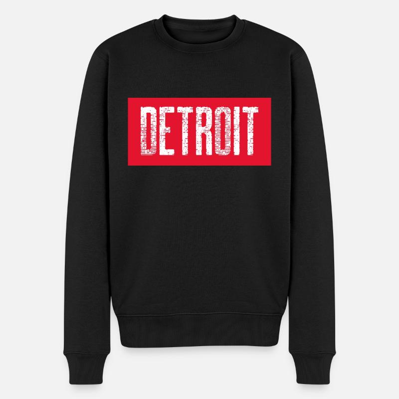 Detroit - Männer Premium Bio Pullover - Schwarz