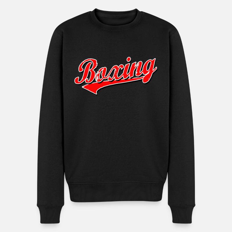 box boxing boxer mma fight kick punch sparring ko - Männer Premium Bio Pullover - Schwarz