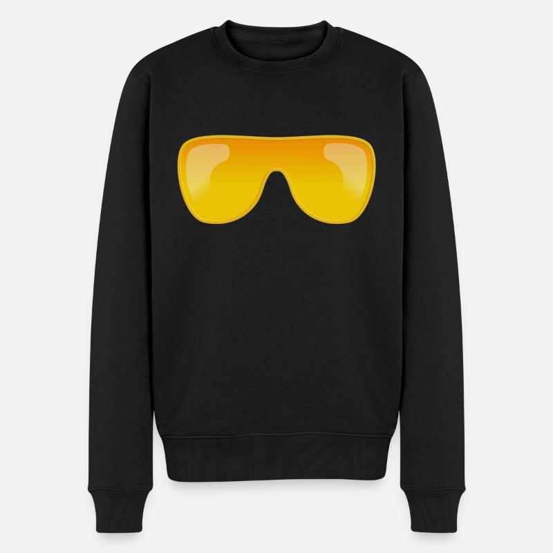 Goldene Sonnenbrille - Männer Premium Bio Pullover - Schwarz