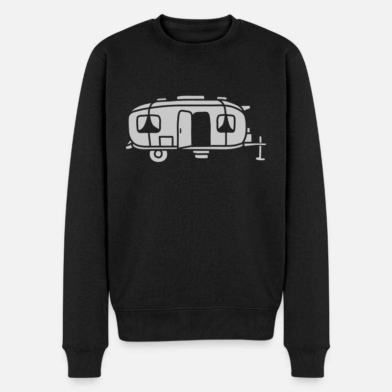 Caravane Comic Design Camping - Pull Premium bio Homme - noir