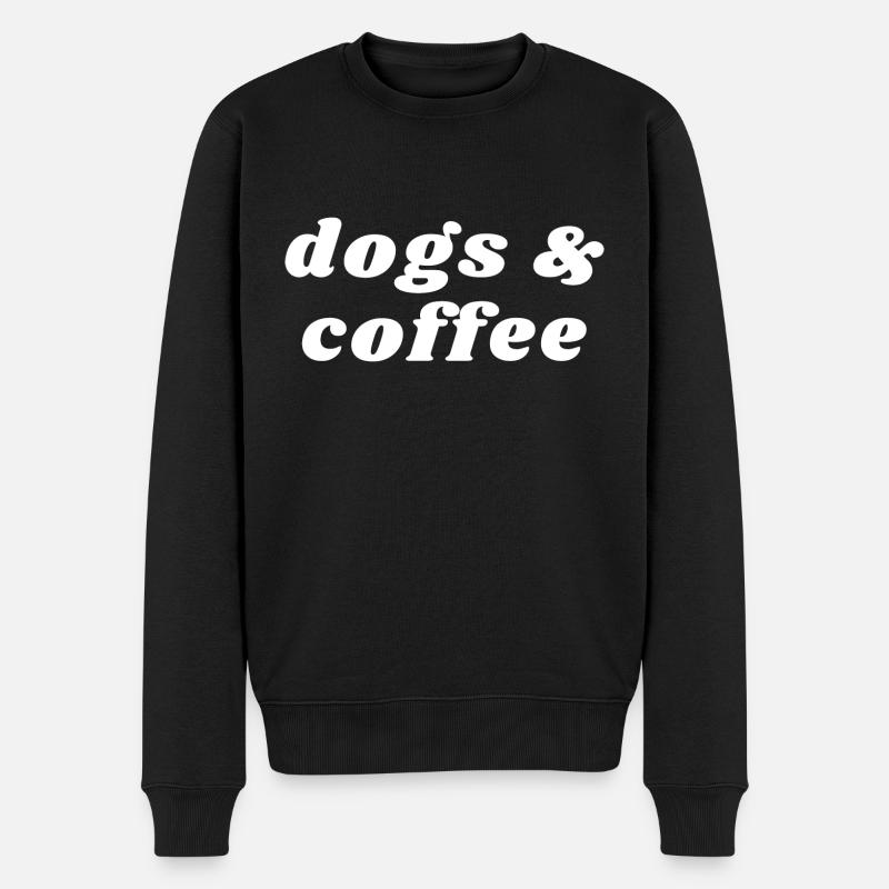 Chien et café - Caféine - Pull Premium bio Homme - noir