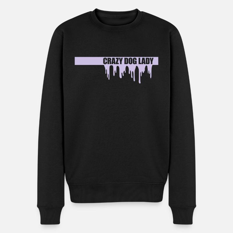 crazy dog lady Zitat - Männer Premium Bio Pullover - Schwarz