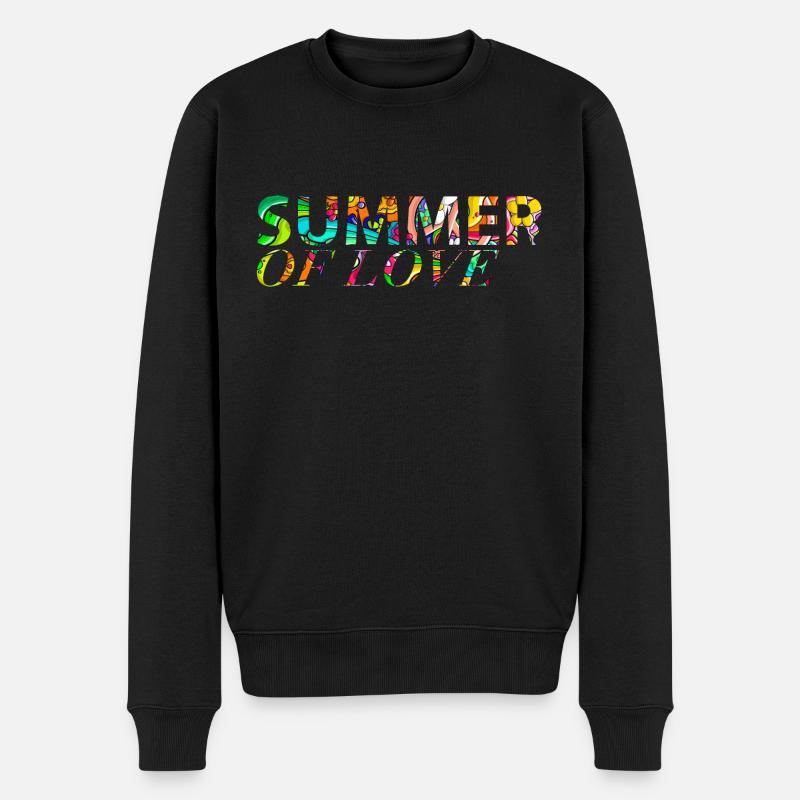 Summer of Love - Männer Premium Bio Pullover - Schwarz