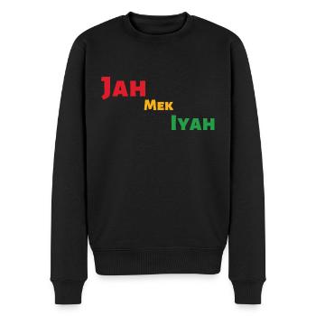Jah Mek Iyah - Men's Premium Organic Jumper - black - Front - Nico (187cm)