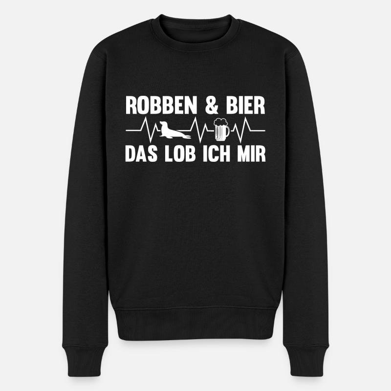Seehund Seelöwe Robbe - Männer Premium Bio Pullover - Schwarz