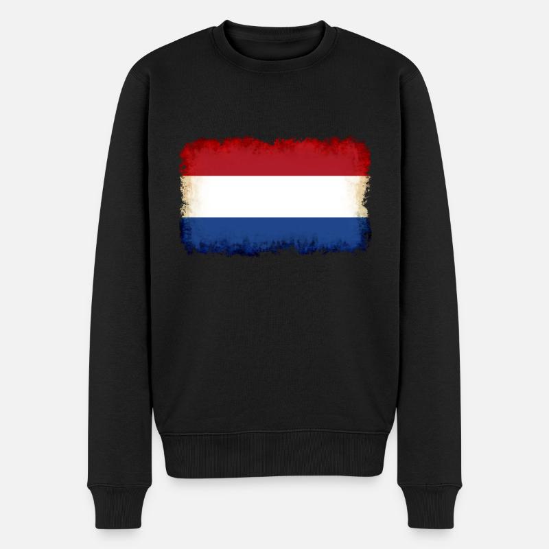 Niederlande als Niederlande - Männer Premium Bio Pullover - Schwarz