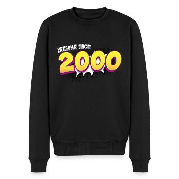 Retro 23rd birthday in Pop Art Comic Book Style - Men's Premium Organic Jumper - black - Front - Nico (187cm)