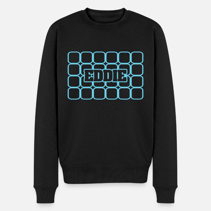 Männername Eddie - Männer Premium Bio Pullover - Schwarz