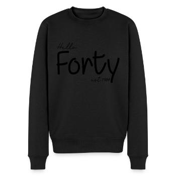 Célébrez le 40e anniversaire - Bonjour quarante est 1984 - Pull Premium bio Homme - noir - Devant - Nico (187cm)