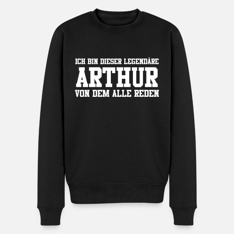 Arthur Name Design - Männer Premium Bio Pullover - Schwarz