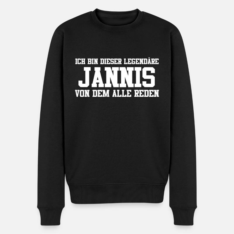 Jannis Name Design - Männer Premium Bio Pullover - Schwarz