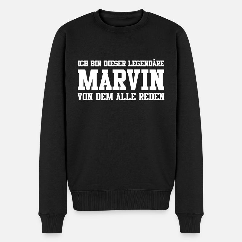 Marvin Name Design - Männer Premium Bio Pullover - Schwarz