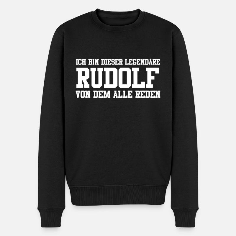 Rudolf Name Design - Männer Premium Bio Pullover - Schwarz