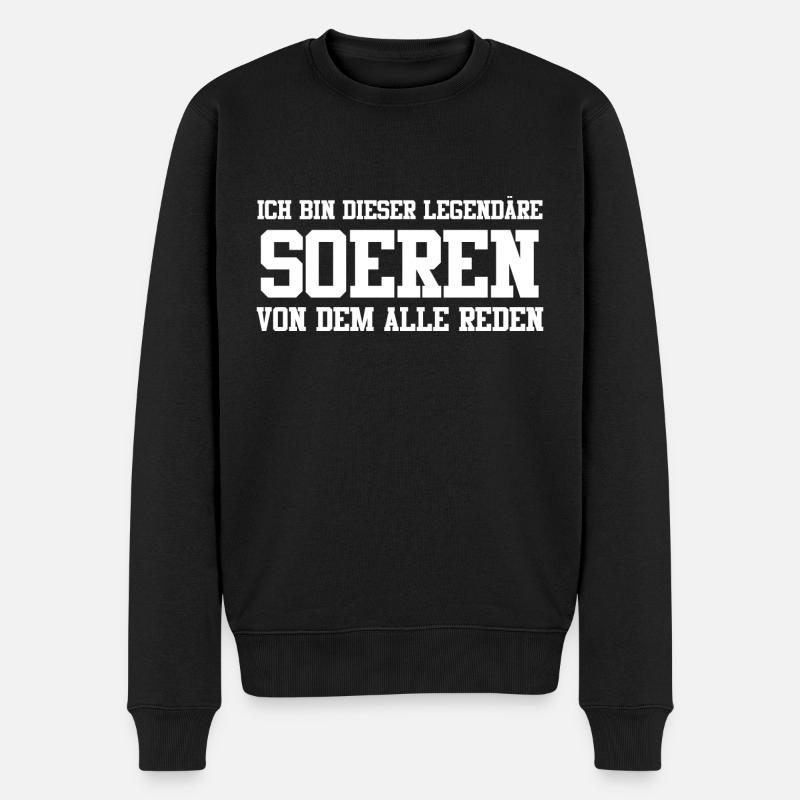 Soeren Name Design - Männer Premium Bio Pullover - Schwarz