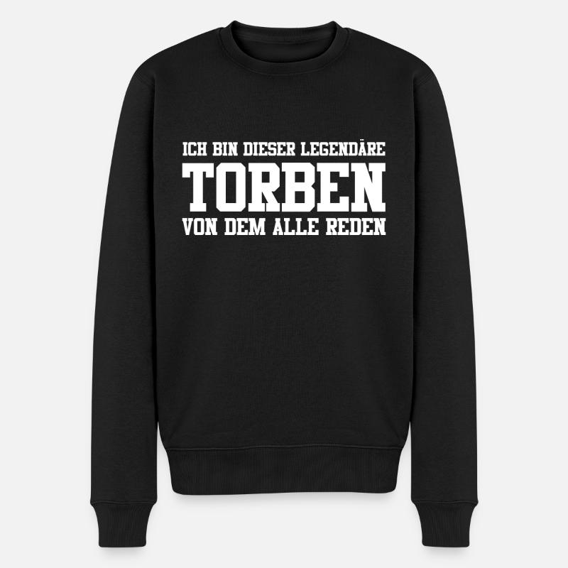 Torben Name Design - Männer Premium Bio Pullover - Schwarz