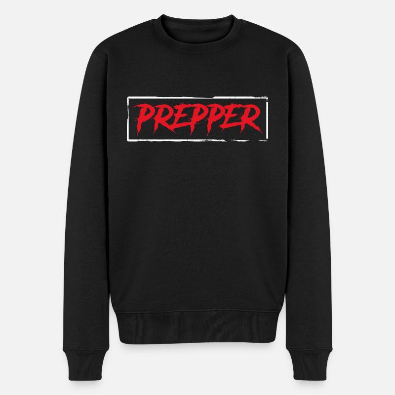 Prepper Doomsday survival - Männer Premium Bio Pullover - Schwarz