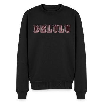 Delulu - Pink Schriftdesign - Männer Premium Bio Pullover - Schwarz - Vorne - Nico (187cm)