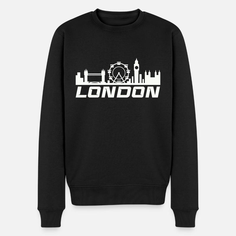 london skyline - Männer Premium Bio Pullover - Schwarz