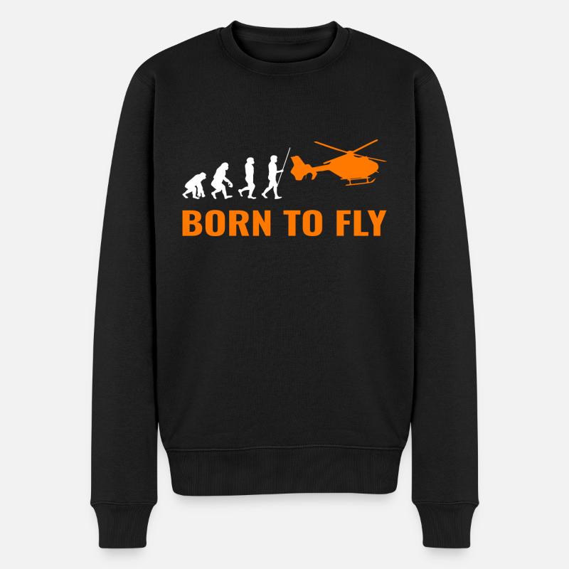 Helicopter Evolution Helicopter Pilot - Men's Premium Organic Jumper - black