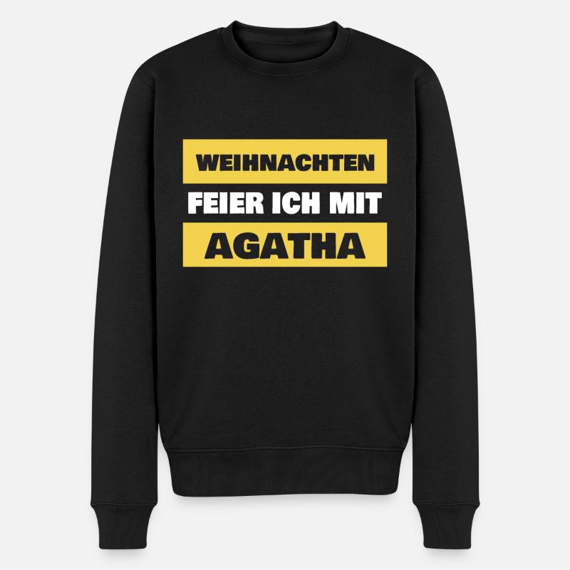 Vorname Agatha - Männer Premium Bio Pullover - Schwarz
