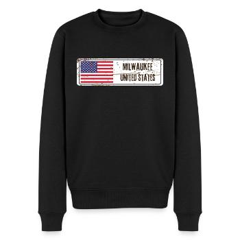 Baltimore Flagge der Vereinigten Staaten - Männer Premium Bio Pullover - Schwarz - Vorne - Nico (187cm)