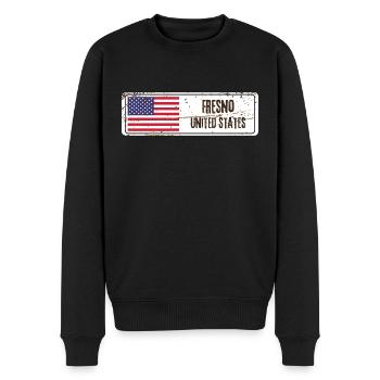 Fresno Flagge der Vereinigten Staaten - Männer Premium Bio Pullover - Schwarz - Vorne - Nico (187cm)