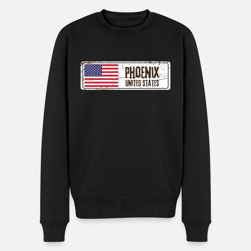 Drapeau des États-Unis Phoenix - Pull Premium bio Homme - noir