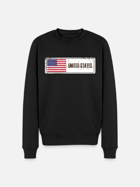 Drapeau des États-Unis - Pull Premium bio Homme - noir