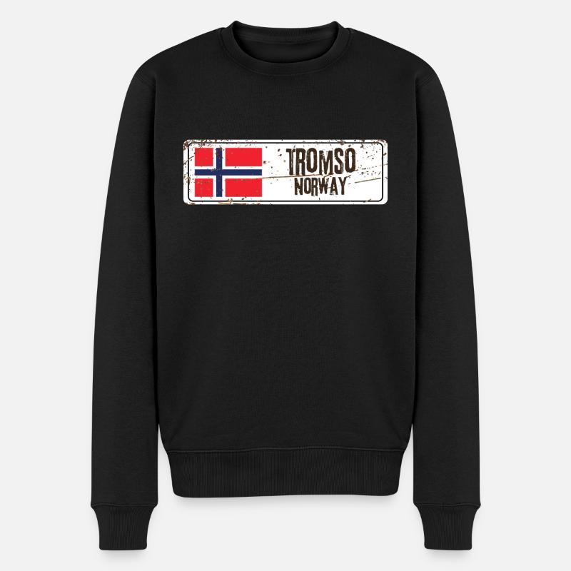 Tromsø, Norwegen - Männer Premium Bio Pullover - Schwarz