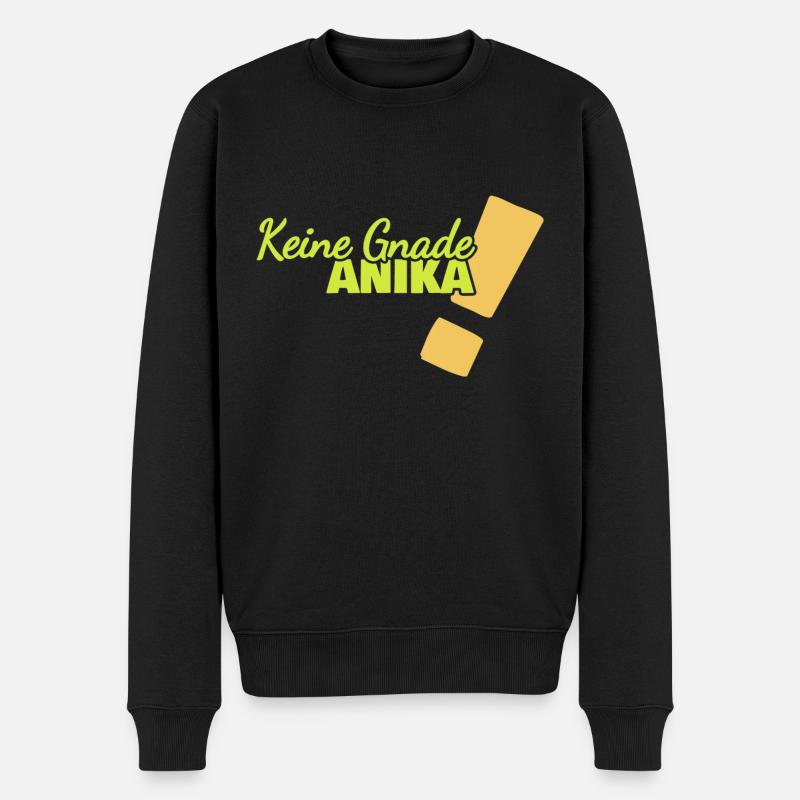 Lustig Anika - Männer Premium Bio Pullover - Schwarz