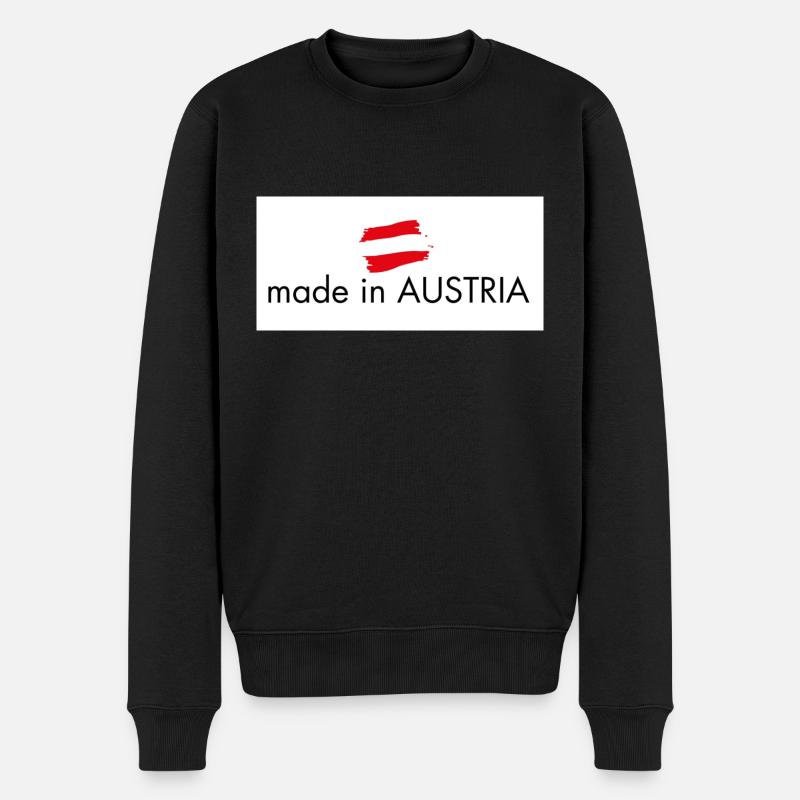 Made in Austria - Männer Premium Bio Pullover - Schwarz