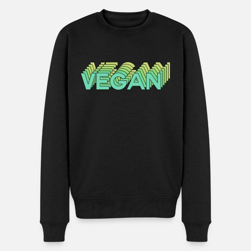 Vegan - Männer Premium Bio Pullover - Schwarz
