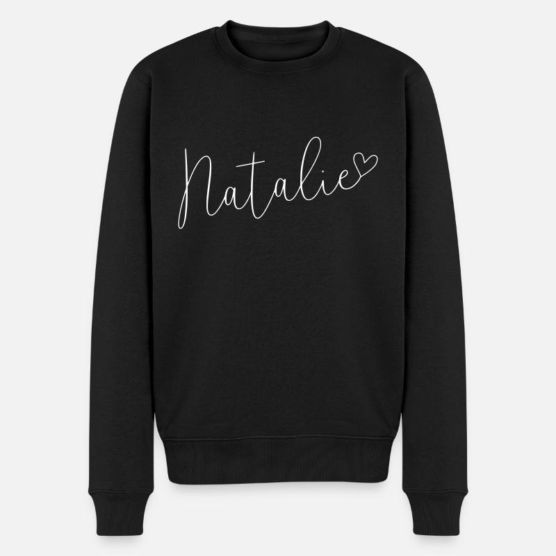 Natalie Mädchen Name Vorname Namenstag - Männer Premium Bio Pullover - Schwarz