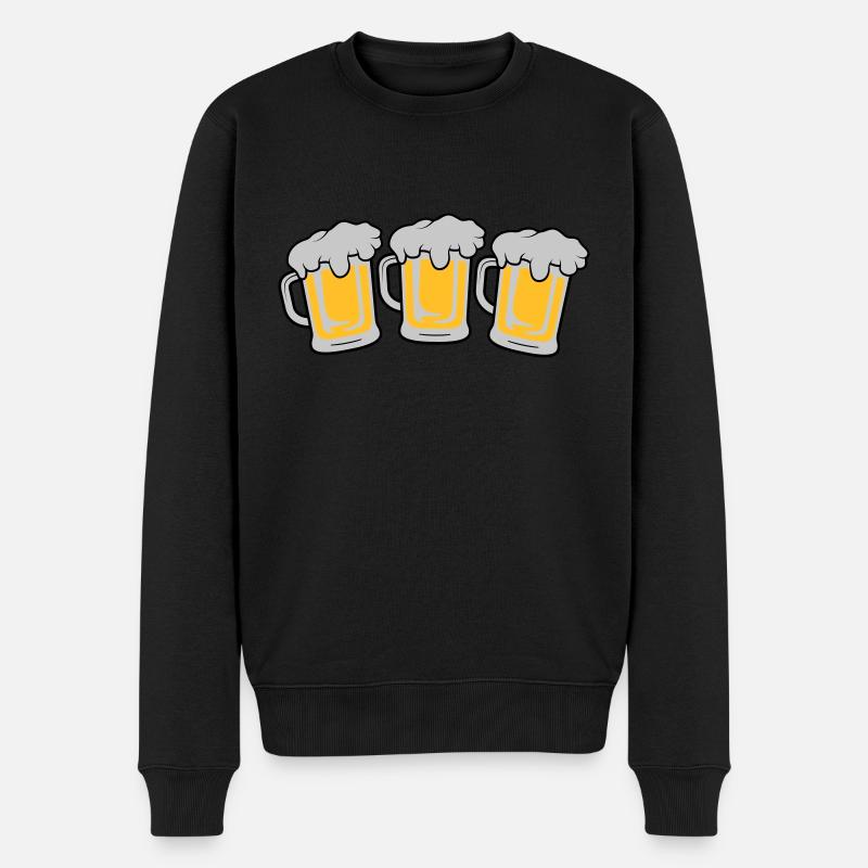 3 Maßkrug - Männer Premium Bio Pullover - Schwarz