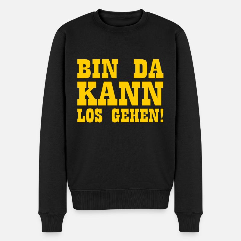 Bin da kann losgehen - Männer Premium Bio Pullover - Schwarz