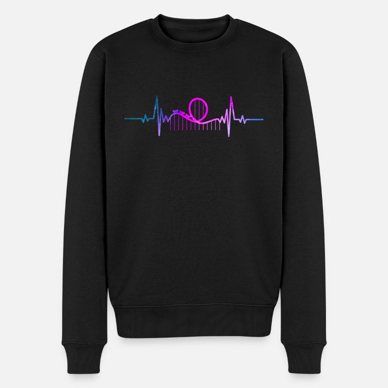 montagnes russes Espace Heartbeat pour parc d’attractions - Pull Premium bio Homme - noir