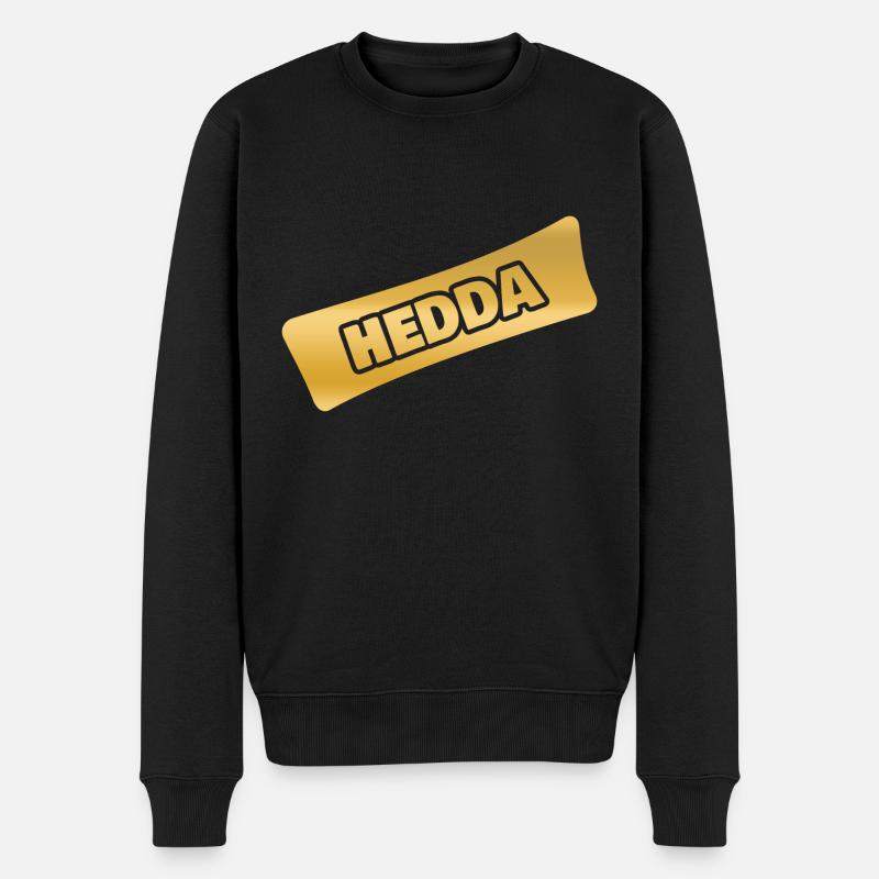 Name Hedda - Männer Premium Bio Pullover - Schwarz