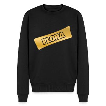 Geschenk für Flora - Männer Premium Bio Pullover - Schwarz - Vorne - Nico (187cm)