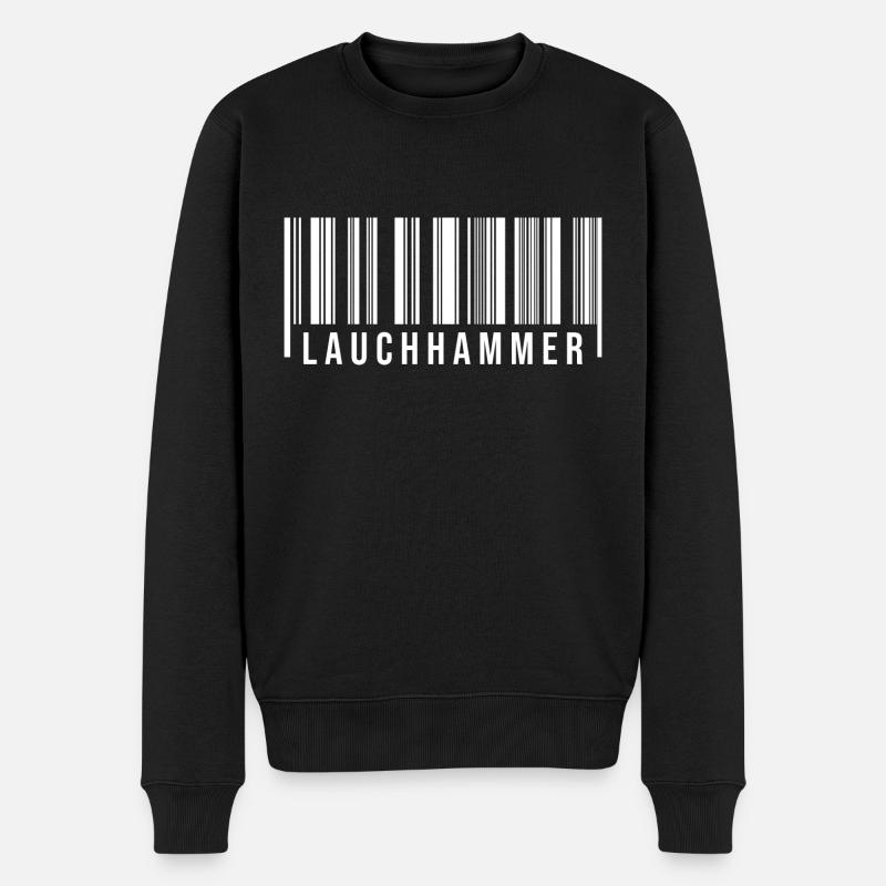 Lauchhammer Strichcode - Männer Premium Bio Pullover - Schwarz