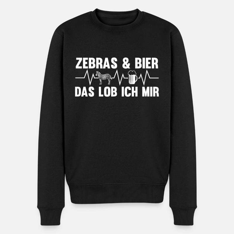 Zebra - Männer Premium Bio Pullover - Schwarz