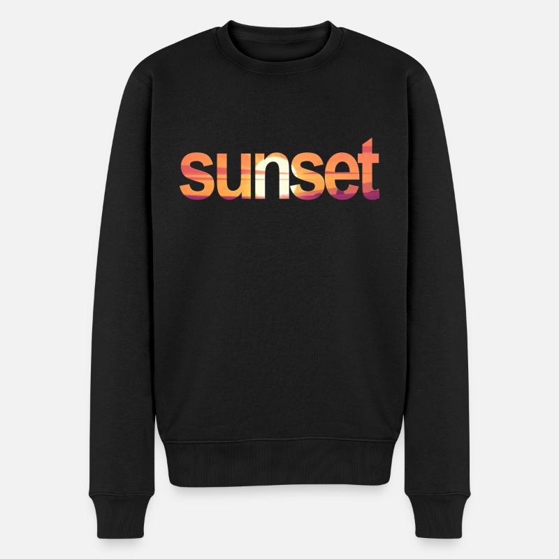 sunset - Männer Premium Bio Pullover - Schwarz
